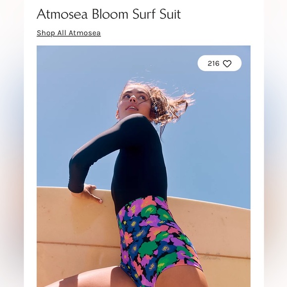 Free People x  Atmosea Bloom Surf Suit Size M  NWT - Picture 2 of 16